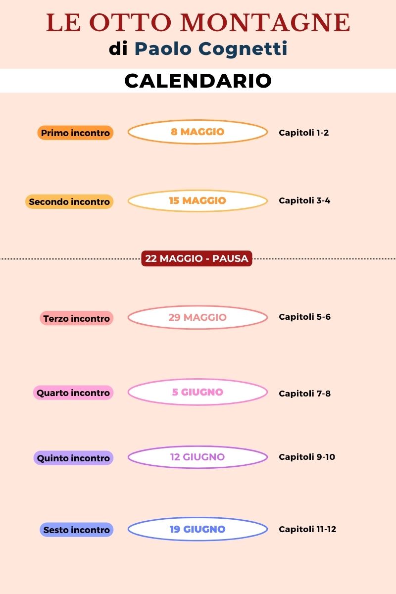 Otto montagne, club del libro calendario